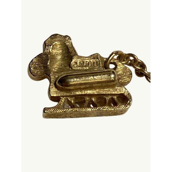 Vintage Avon Gold-Tone Reindeer & Sleigh Brooch Pin Holiday Jewelry Retro Christ - Picture 9 of 12